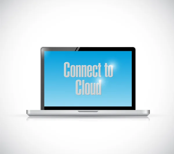 Connect to cloud laptop message illustration — Stock Photo, Image