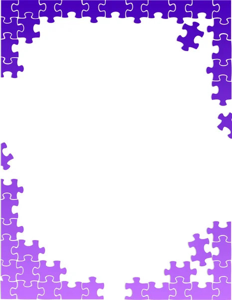 Roxo puzzle peças modelo de borda — Fotografia de Stock