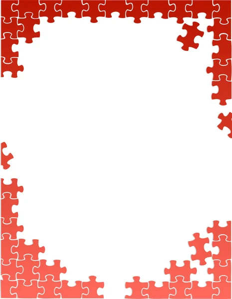 Red puzzle pieces border template — Stock Photo, Image