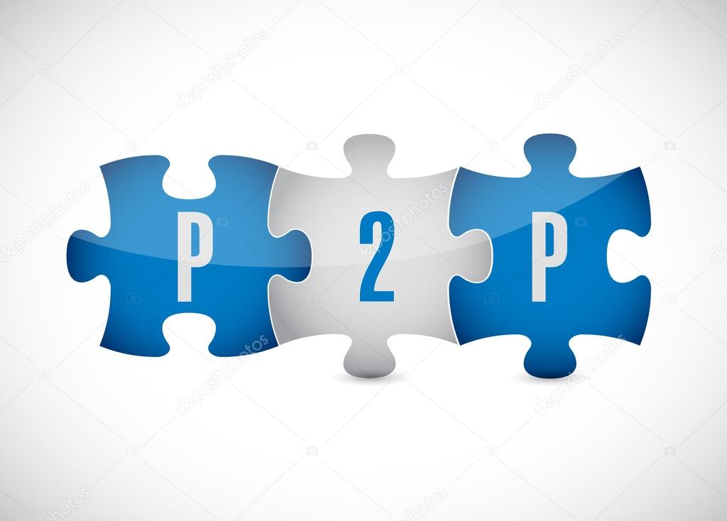 p2p puzzle pieces illustration design