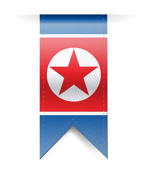 Nordkorea flag banner illustration design — Stockfoto