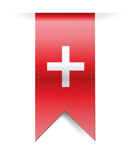 Ontwerp van de illustratie van banner van de vlag van Zwitserland — Stockfoto