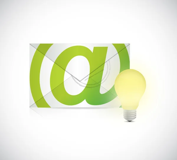 Email e idea lampadina illustrazione design — Foto Stock