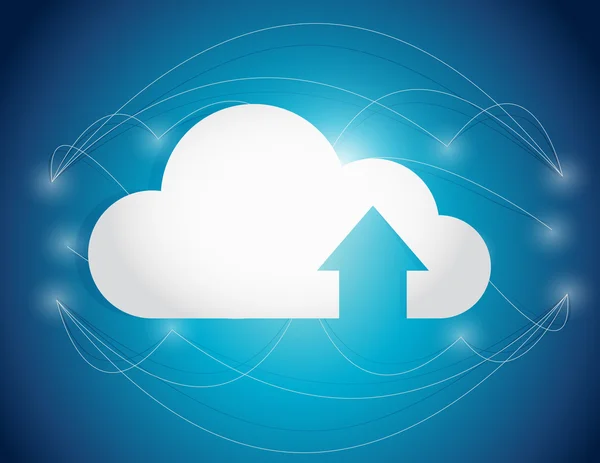 Cloud computing lijnen verbinding illustratie — Stockfoto
