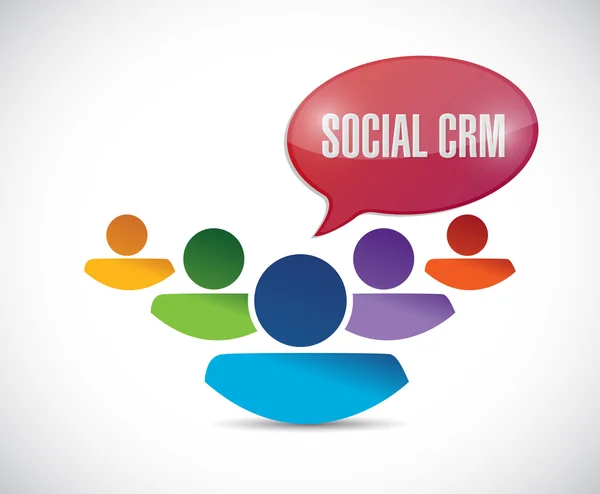 Люди и дизайн социальных сообщений CRM — стоковое фото