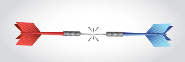 Darts hitting each other illustration design — Stock Photo, Image