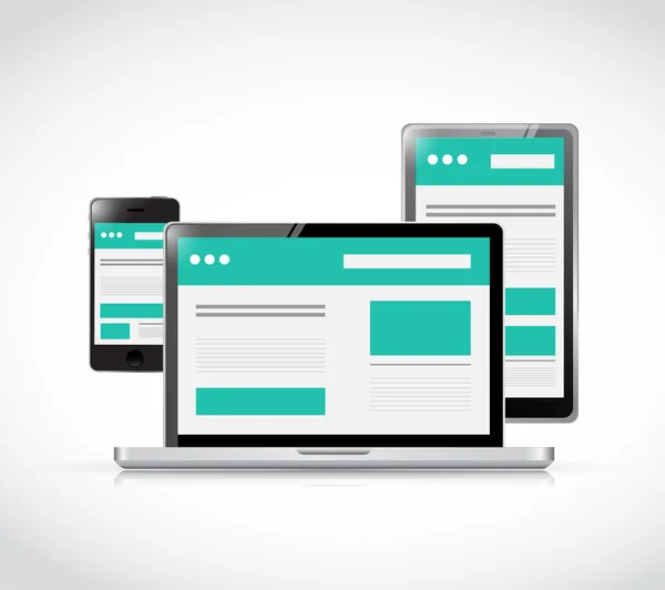 Responsives Webdesign. Computerelektronik — Stockfoto