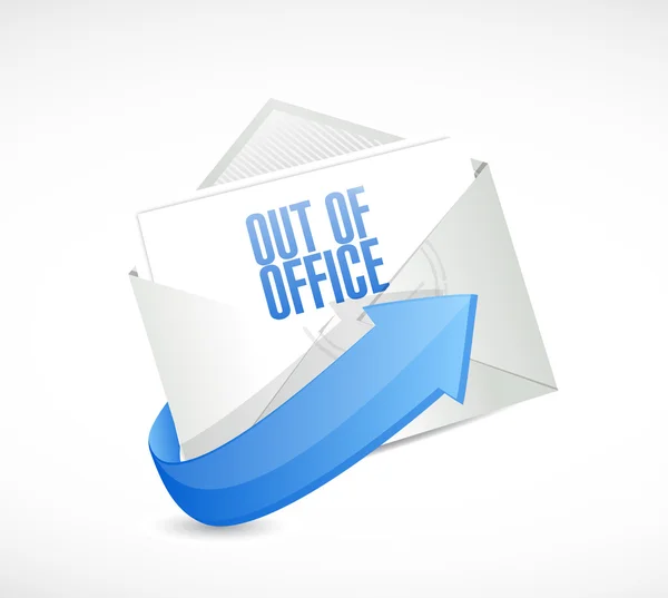 Out of Office Antwort E-Mail Umschlag Illustration — Stockfoto