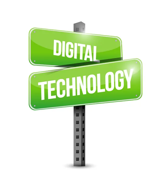 Digital technology street sign illustration design — стоковое фото