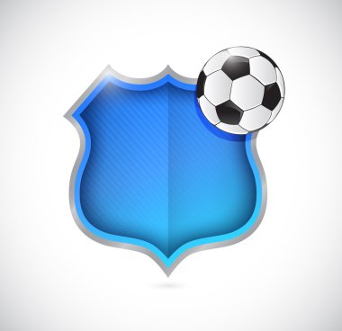 Futbol topu takımı kalkan illüstrasyon tasarımı