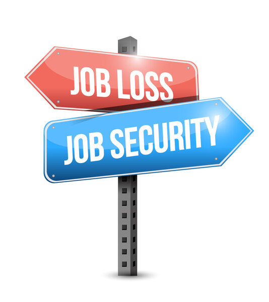 job loss, job security signpost illustration