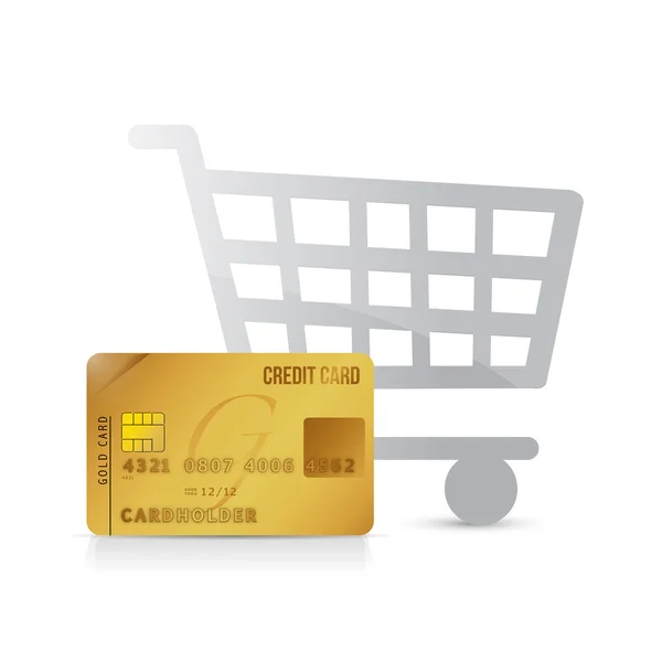 Shopping cart and credit card illustration design — Stock Photo, Image