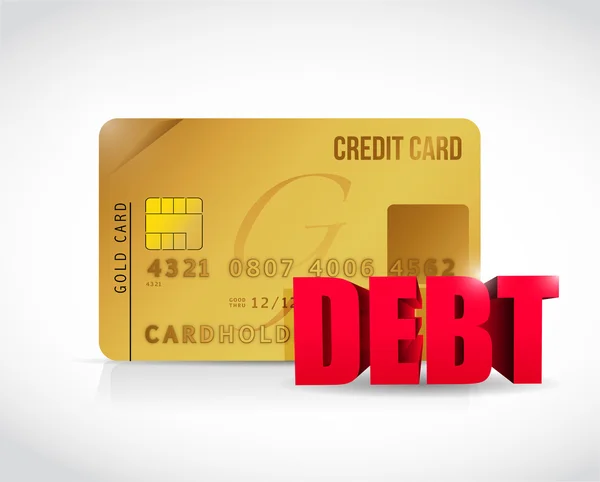 信用卡和债务的概念图设计 — 图库照片
