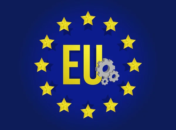 Unione europea bandiera industriale disegno illustrazione — Foto Stock