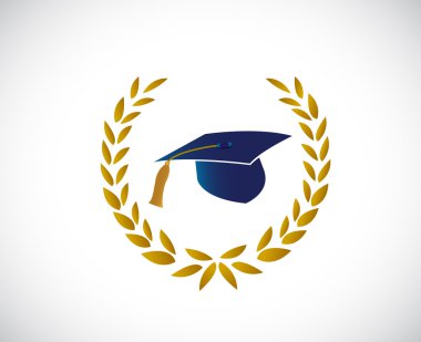 borla de la graduación sombrero alrededor de un laurel hojas