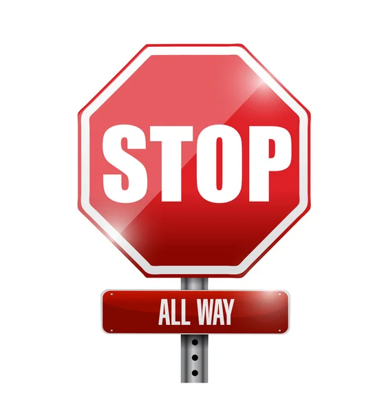 Stop all way Zeichen Illustration Design — Stockfoto