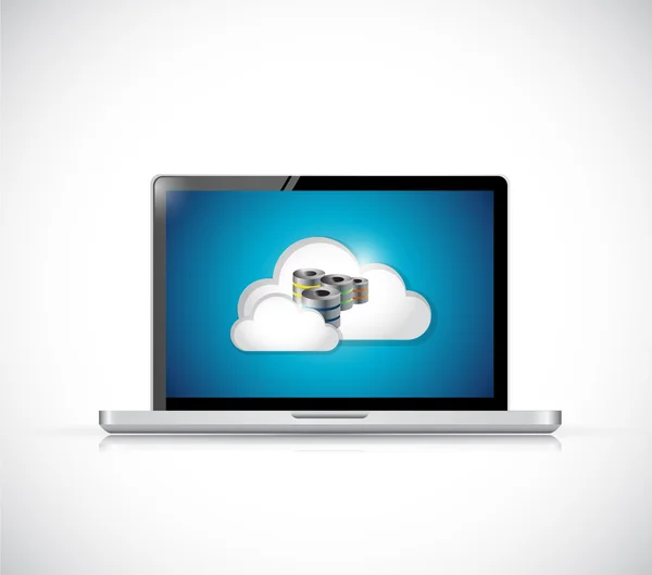 Computer laptop security cloud connection — Stock Photo, Image