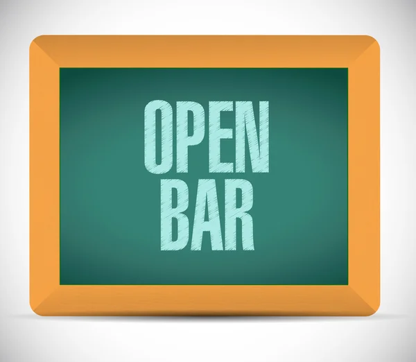 Open bar board sign illustration design — Stock Photo, Image