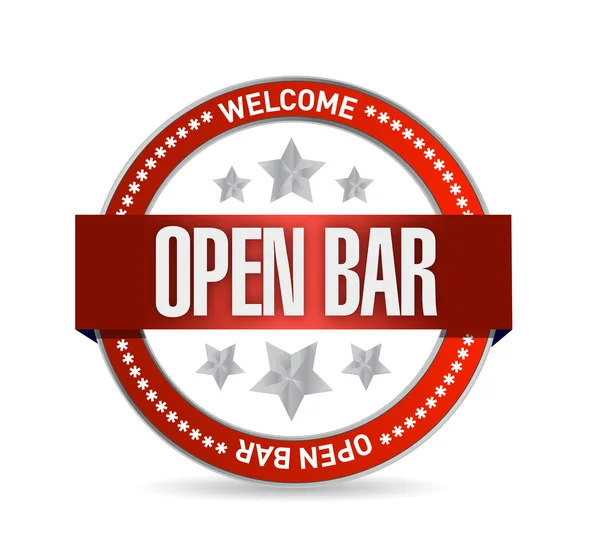 Open bar seal illustration design — Stock Photo, Image