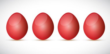 set kırmızı yumurta illüstrasyon tasarımı