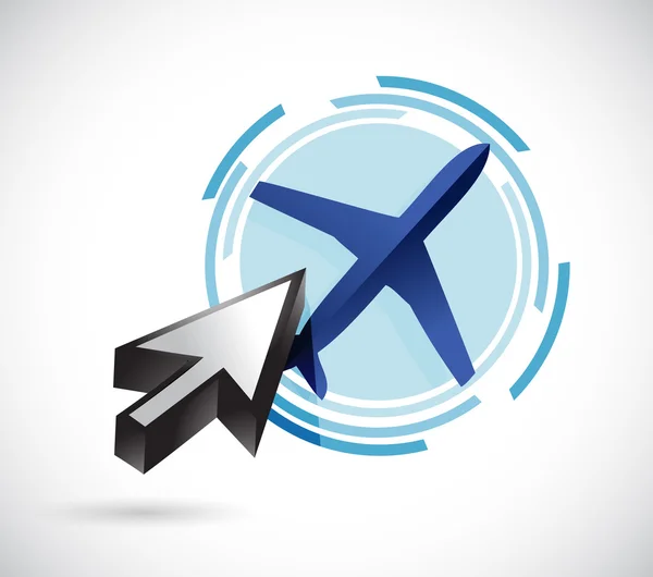 Clicking on an airplane illustration design — Stock Photo, Image