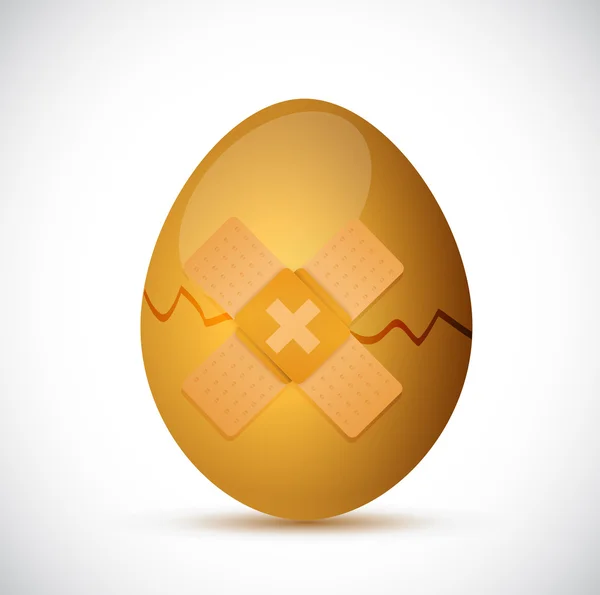 Broken egg and band aid illustration design — Stock Photo, Image