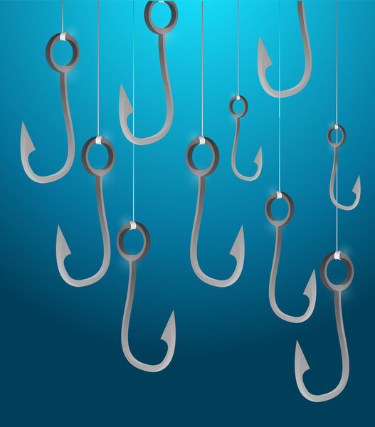 fishing hooks illustration design