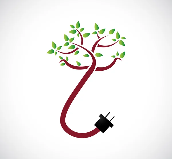 Tree and cable illustration design — Stock Photo, Image