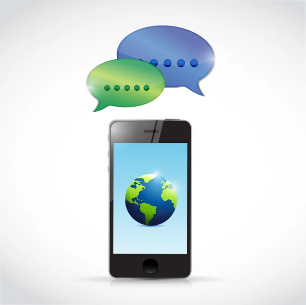 Telefoon global communicatieconcept — Stockfoto