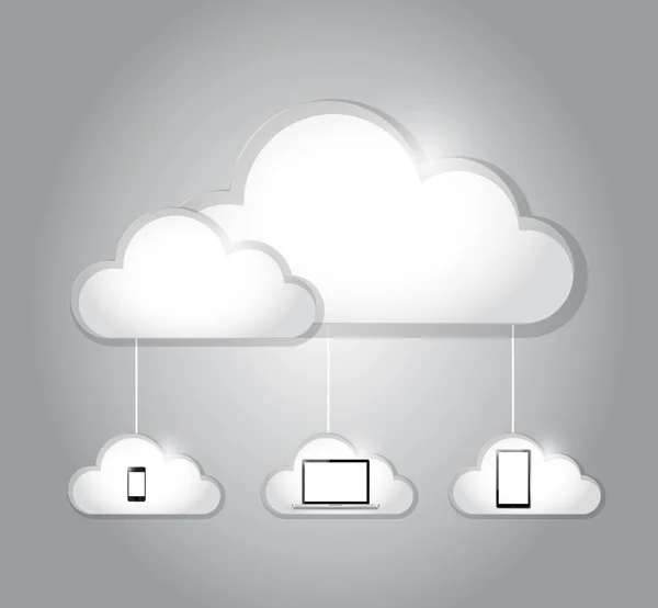 Connessione elettronica di cloud computing — Foto Stock