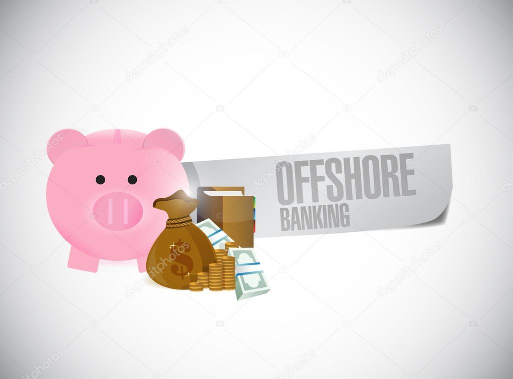 offshore banking sign illustration design