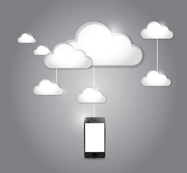 Cloud computing phone connection illustration — Stock Photo, Image