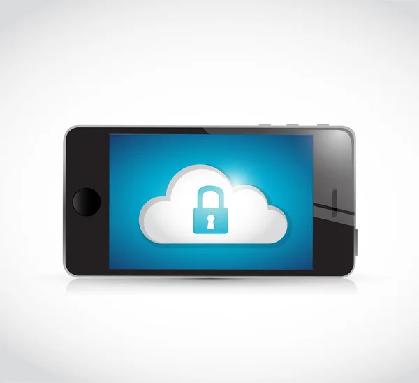 Phone and cloud security communication — Stock Photo, Image