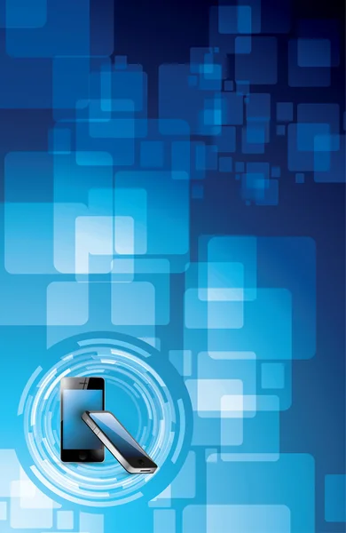 Blue tech smart phones illustration — Stock Photo, Image