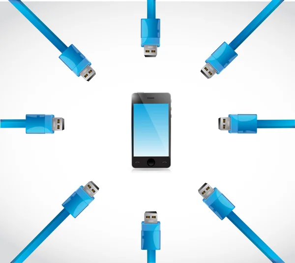 Câbles design illustration de téléphone USB — Photo