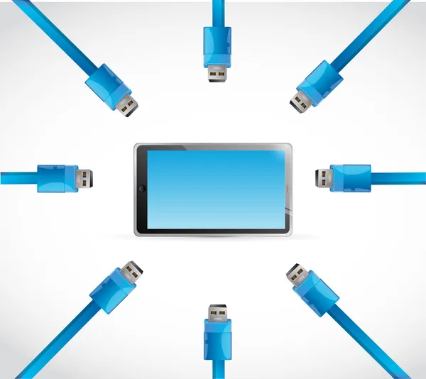 Кабель USB планшет рисунок дизайн — стоковое фото