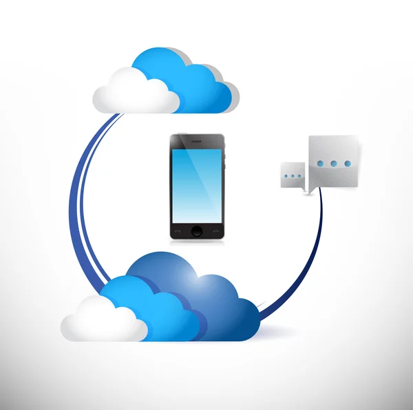 Telefon cloud computing anslutning koncept — Stockfoto