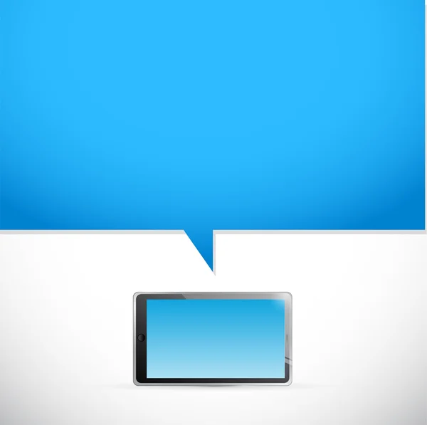 Tablet PC en spraak wolk illustratie — Stockfoto