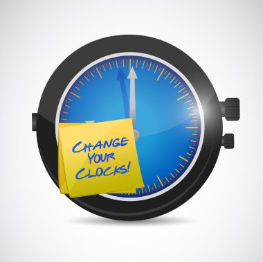 change your clocks sign illustration design clipart