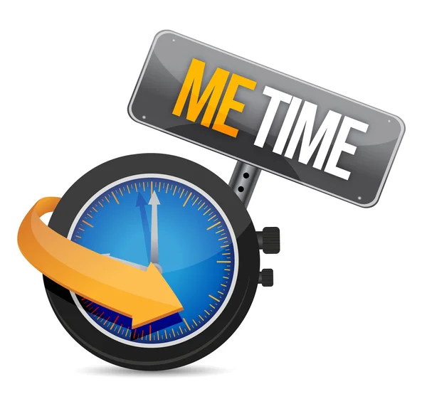 Me time watch and sign illustration design — Stock Photo, Image