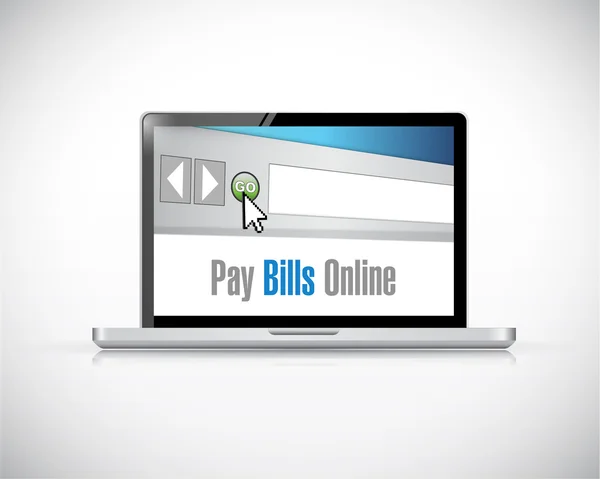Pay bill online message on a computer laptop — Stock Photo, Image