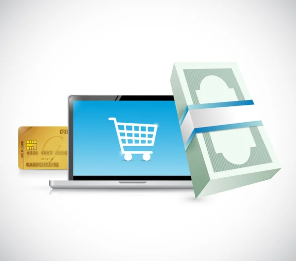 Laptop shopping concept illustration design — Stock Photo, Image