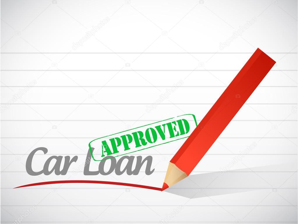 car loan approved sign message illustration
