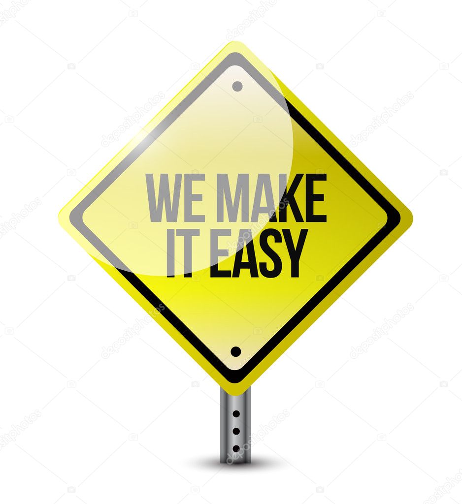 we make it easy sign post illustration design