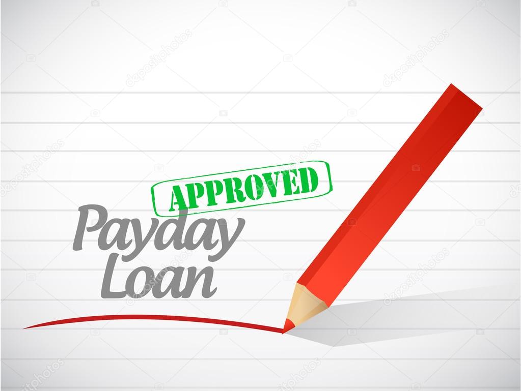 approved payday loan stamp illustration design