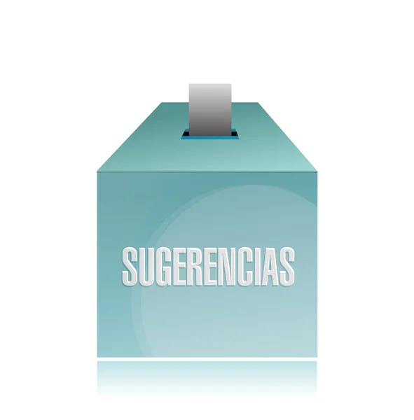 Ящик с предложениями на испанском. иллюстрация — стоковое фото