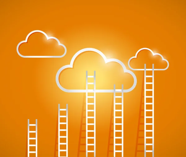 Illustration zur Cloud-Computing-Verbindung — Stockfoto