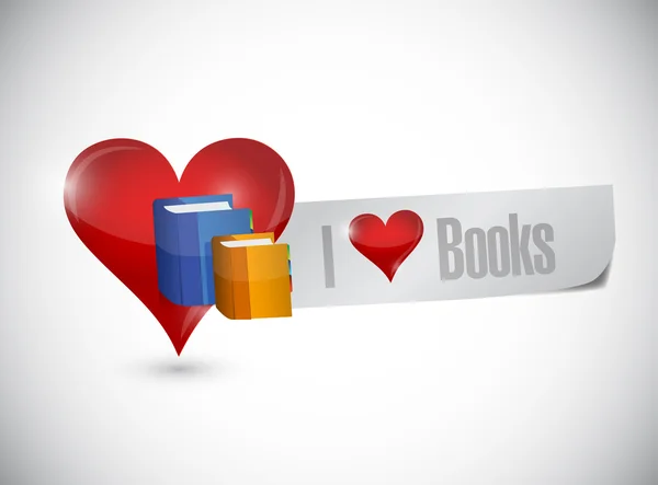 I love books sign message illustration — Stock Photo, Image