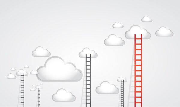 ladders to clouds. illustration design