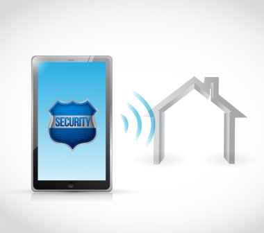 Tablet ev güvenlik yazılım illüstrasyon tasarımı